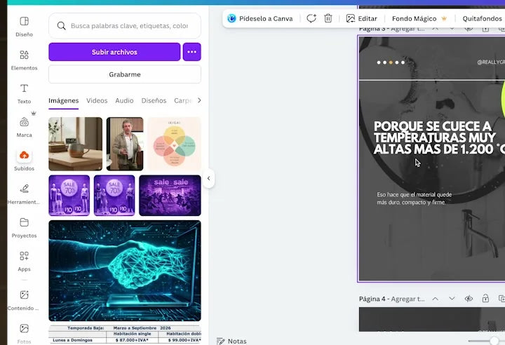Diseño en Canva, en el curso