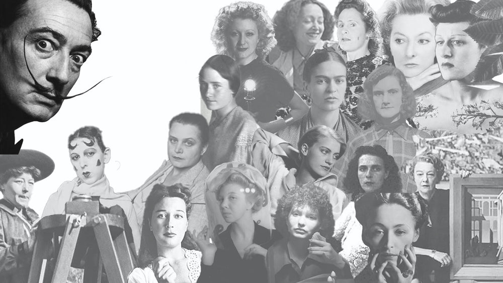 Collage de artistas del surrealismo en el trailer del curso