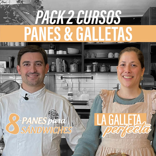 Pack 2 cursos online de panadería y repostería: 8 Panes para Sándwiches con Nicolás Guzmán + La Galleta Perfecta con Mandy Silva — primarioed